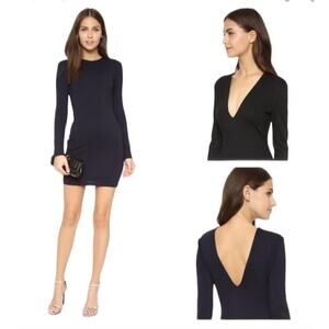 Bec & Bridge Long Sleeved Reversible Mini Dress Navy bodycon date night backless